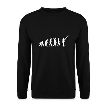 Evolution fishing - Unisex Sweatshirt - black - Front - Alina (178cm) & Michal (187cm)