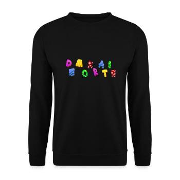 AfD stoppen gegen rechts Demokratie Vielfalt links - Unisex Pullover - Schwarz - Vorne - Alina (178cm) & Michal (187cm)