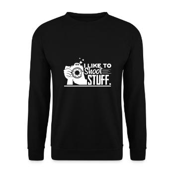 Photographer I Like To Shoot Stuff - Unisex Sweatshirt - black - Front - Alina (178cm) & Michal (187cm)