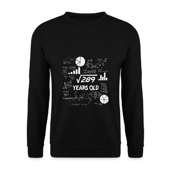 Square Root of 289 | 17 Birthday Math 17 Years Old - Unisex Sweatshirt - black - Front - Alina (178cm) & Michal (187cm)