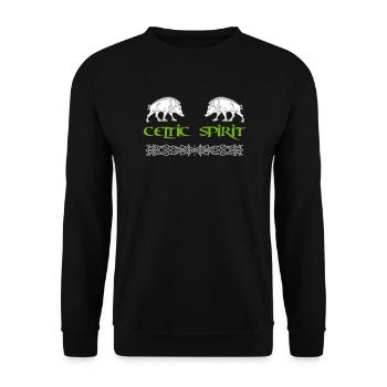 Celtic Spirit - boar - Unisex Sweatshirt - black - Front - Alina (178cm) & Michal (187cm)