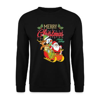 Santa Claus - Unisex Sweatshirt - black - Front - Alina (178cm) & Michal (187cm)