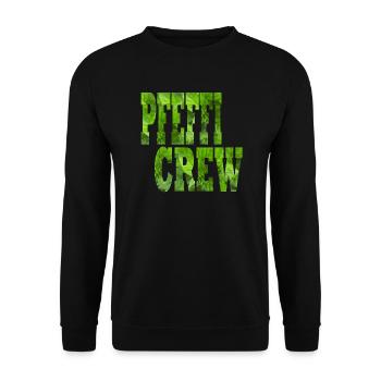 Pfeffi Crew hier ist euer Lustiges Party Outfit - Unisex Pullover - Schwarz - Vorne - Alina (178cm) & Michal (187cm)