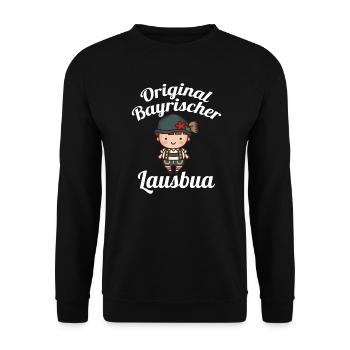 Original Bavarian Lausbua Bayern boarisc - Unisex Sweatshirt - black - Front - Alina (178cm) & Michal (187cm)