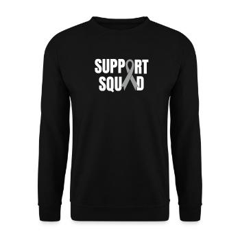 Brain Cancer Support Squad Family Awareness Ribbon - Unisex Sweatshirt - black - Front - Alina (178cm) & Michal (187cm)