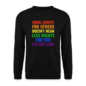 Gleiche Rechte für andere bedeuten nicht weniger Rechte - Unisex Pullover - Schwarz - Vorne - Alina (178cm) & Michal (187cm)