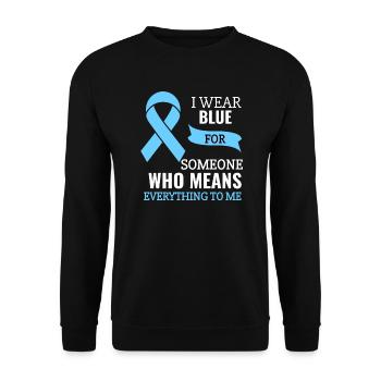 Prostata-Krebs-Bewusstsein Band ich trage blaue Herren - Unisex Pullover - Schwarz - Vorne - Alina (178cm) & Michal (187cm)