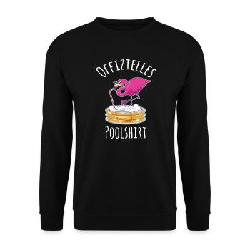Offizielles Flamingo Bier Pool Sommer Fun Garten - Unisex Pullover - Schwarz - Vorne - Alina (178cm) & Michal (187cm)