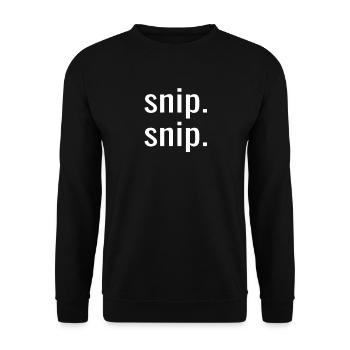 Snip Snip Drôle Vasectomie Chirurgie Vasectomie Jour Moi - Sweat-shirt Unisexe - noir - Devant - Alina (178cm) & Michal (187cm)
