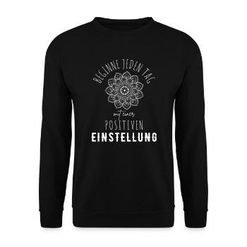 ATTITUDE POSITIVE ÉTAT D’ Motivation - Sweat-shirt Unisexe - noir - Devant - Alina (178cm) & Michal (187cm)