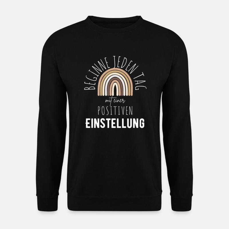 POSITIVE EINSTELLUNG MINDSET Motivation - Unisex Pullover - Schwarz