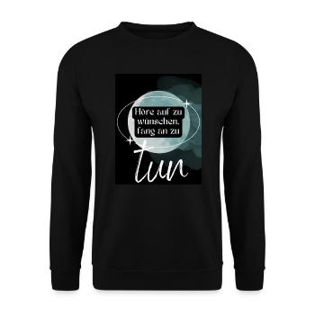 POSITIVE EINSTELLUNG MINDSET Motivation - Unisex Pullover - Schwarz - Vorne - Alina (178cm) & Michal (187cm)