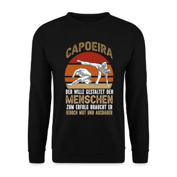 Capoeira, volonté, courage et persévérance. - Sweat-shirt Unisexe - noir - Devant - Alina (178cm) & Michal (187cm)