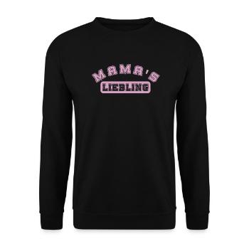 Mama's Liebling rosa Geschenk Mama Tochter - Unisex Pullover - Schwarz - Vorne - Alina (178cm) & Michal (187cm)