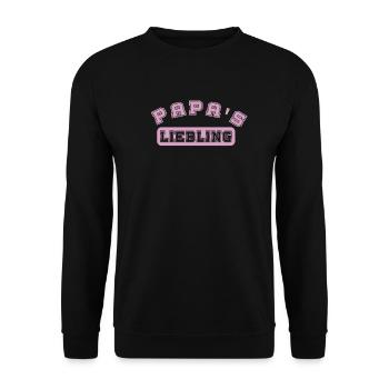 Papa's Liebling rosa Schrift Geschenk Papa Tochter - Unisex Pullover - Schwarz - Vorne - Alina (178cm) & Michal (187cm)