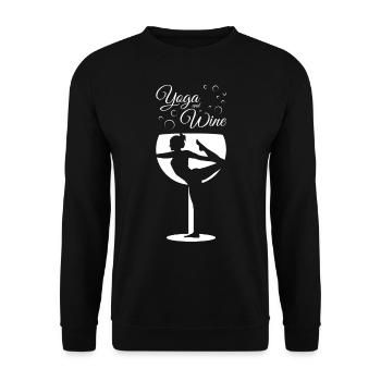 Yoga And Wine - Unisex Sweatshirt - black - Front - Alina (178cm) & Michal (187cm)