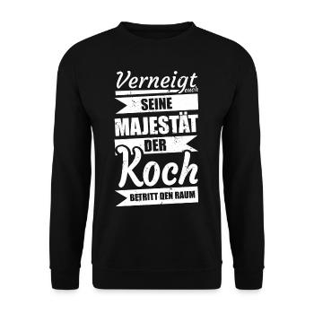 Koch - lustiges Geschenk - Unisex Pullover - Schwarz - Vorne - Alina (178cm) & Michal (187cm)