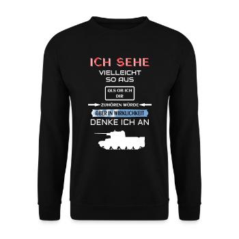 Panzer - Unisex Pullover - Schwarz - Vorne - Alina (178cm) & Michal (187cm)