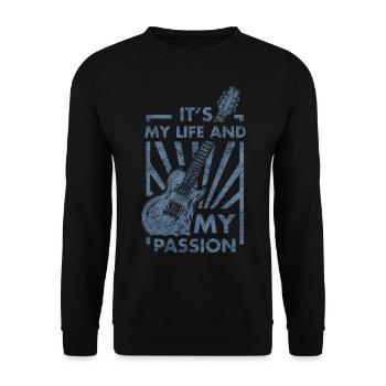 Guitariste guitariste instrument de musique musicien - Sweat-shirt Unisexe - noir - Devant - Alina (178cm) & Michal (187cm)