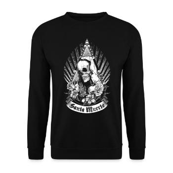 Santa Muerte - Schwarze Version - Unisex Pullover - Schwarz - Vorne - Alina (178cm) & Michal (187cm)