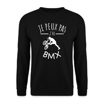 je peux pas j’ai bmx humour rider sport - Sweat-shirt Unisexe - noir - Devant - Alina (178cm) & Michal (187cm)