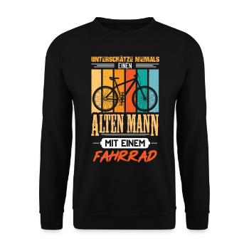 Bicycle Bike Never Underestimate an Old Man - Unisex Sweatshirt - black - Front - Alina (178cm) & Michal (187cm)