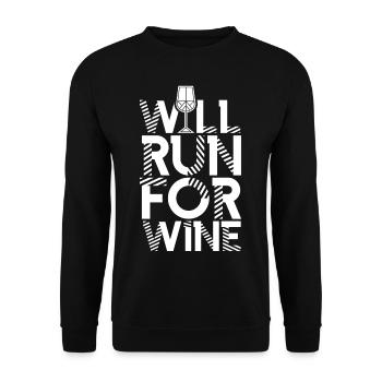 Will Run For Wine Wines Wine Wine Glass - Unisex Sweatshirt - black - Front - Alina (178cm) & Michal (187cm)