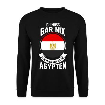 Ägypten Ägypter Ägyptisch Hurghada Ägyptische Flag - Unisex Pullover - Schwarz - Vorne - Alina (178cm) & Michal (187cm)