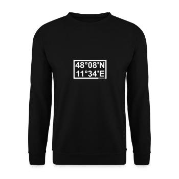 Coordonnées de Munich - Sweat-shirt Unisexe - noir - Devant - Alina (178cm) & Michal (187cm)