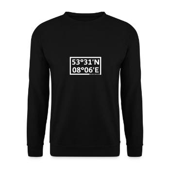 Coordonnées de Wilhelmshaven - Sweat-shirt Unisexe - noir - Devant - Alina (178cm) & Michal (187cm)