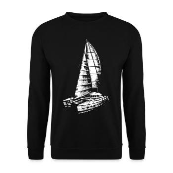 Catamaran Sailboat Sailing Sailing Clothing Sailors - Unisex Sweatshirt - black - Front - Alina (178cm) & Michal (187cm)