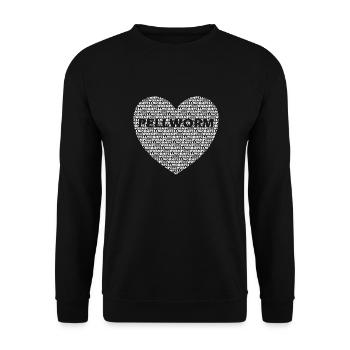 Pellworm Herz - Unisex Pullover - Schwarz - Vorne - Alina (178cm) & Michal (187cm)