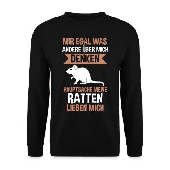 Ratte Haustier Nagetier Ratte - Unisex Pullover - Schwarz - Vorne - Alina (178cm) & Michal (187cm)