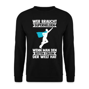 Bester Cousin der Welt - Unisex Pullover - Schwarz - Vorne - Alina (178cm) & Michal (187cm)
