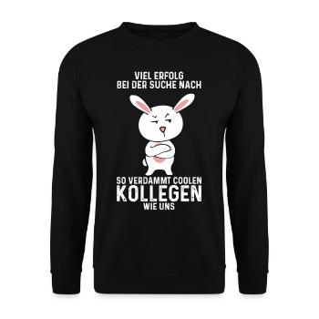 Viel Erfolg Jobwechsel Kollegen Abschied Arbeit - Unisex Pullover - Schwarz - Vorne - Alina (178cm) & Michal (187cm)