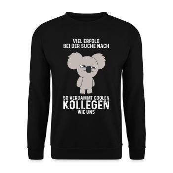 Viel Erfolg Jobwechsel Kollege Abschied Arbeit - Unisex Pullover - Schwarz - Vorne - Alina (178cm) & Michal (187cm)
