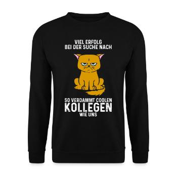 Jobwechsel Kollege Abschied Arbeitskollege Job - Unisex Pullover - Schwarz - Vorne - Alina (178cm) & Michal (187cm)