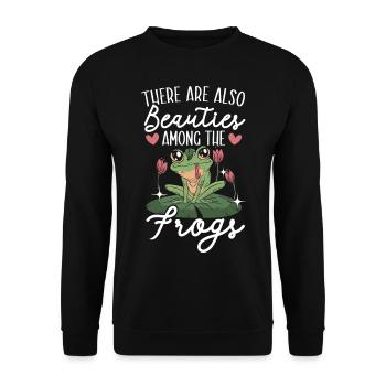 There are also beauties among the frogs Froggy - Unisex Sweatshirt - black - Front - Alina (178cm) & Michal (187cm)