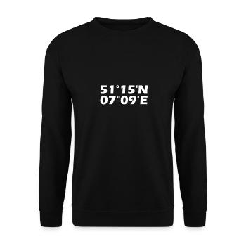 Wuppertal Koordinaten - Unisex Pullover - Schwarz - Vorne - Alina (178cm) & Michal (187cm)