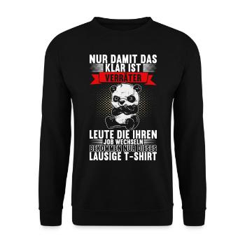 Abschiedsgeschenk Jobwechsel Kollege - Unisex Pullover - Schwarz - Vorne - Alina (178cm) & Michal (187cm)