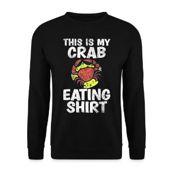 Voici mon texte mangeur de crabe avec du crabe rouge - Sweat-shirt Unisexe - noir - Devant - Alina (178cm) & Michal (187cm)