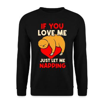 Paresseux endormi - Sweat-shirt Unisexe - noir - Devant - Alina (178cm) & Michal (187cm)
