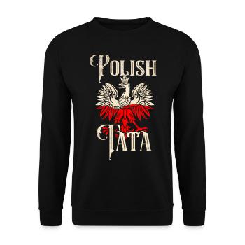 Poland mother Polish flag - Unisex Sweatshirt - black - Front - Alina (178cm) & Michal (187cm)
