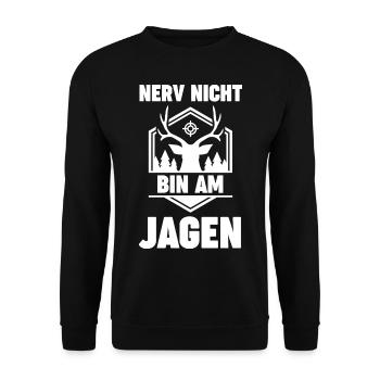 Nerv Nicht Bin Am Jagen - Unisex Pullover - Schwarz - Vorne - Alina (178cm) & Michal (187cm)