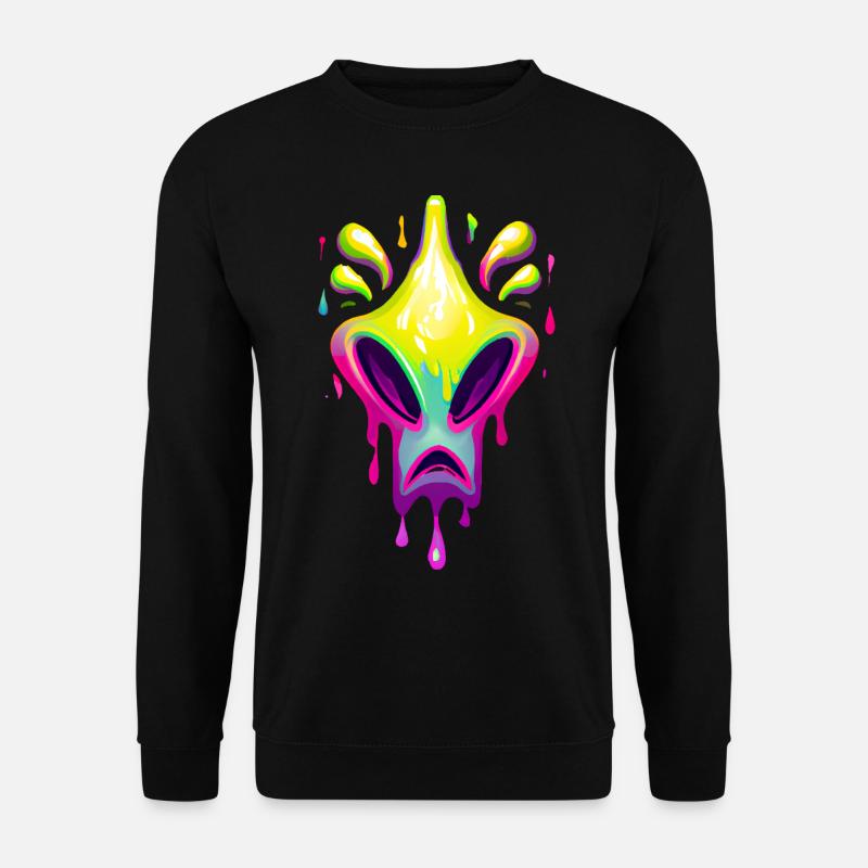 Farbenfroher Alien - Unisex Pullover - Schwarz
