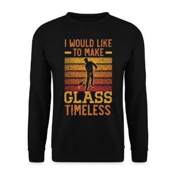 I would like to make glass timeless glassblowers - Unisex Sweatshirt - black - Front - Alina (178cm) & Michal (187cm)