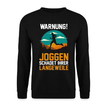 Läufer Joggen Laufen - Unisex Pullover - Schwarz - Vorne - Alina (178cm) & Michal (187cm)