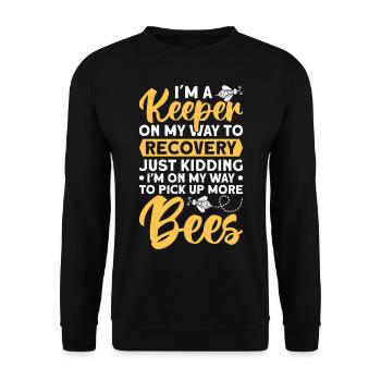 Beekeepers Bees Honey bees Beekeeping - Unisex Sweatshirt - black - Front - Alina (178cm) & Michal (187cm)