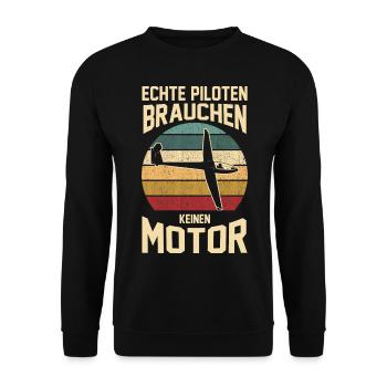 Segelflieger Fliegen Segelfliegen - Unisex Pullover - Schwarz - Vorne - Alina (178cm) & Michal (187cm)