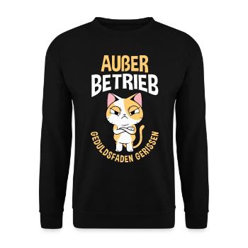 Ausser Betrieb Geduldsfaden gerissen - Unisex Pullover - Schwarz - Vorne - Alina (178cm) & Michal (187cm)